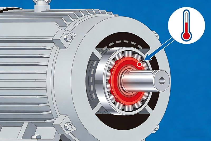 Qual é o primeiro passo para solucionar problemas de superaquecimento do rolamento do motor